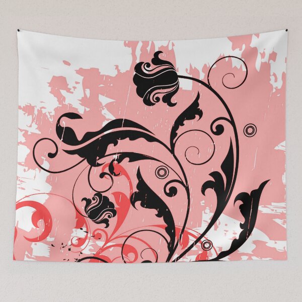Item preview, Salmon Black Floral Art  designed and sold by Tshirtstory.