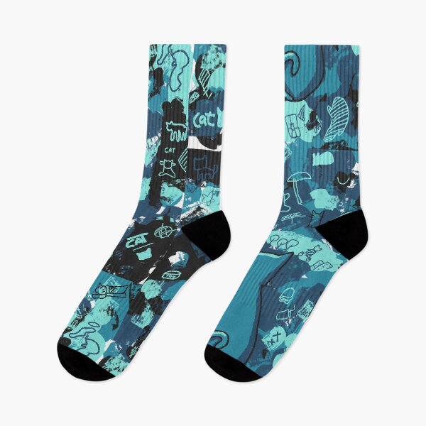 Item preview, cat abstract background (dark cyan) designed and sold by amanjabal.