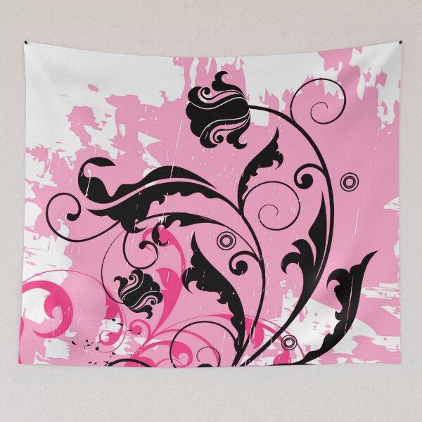Item preview, Pink Black Floral Art  designed and sold by Tshirtstory.