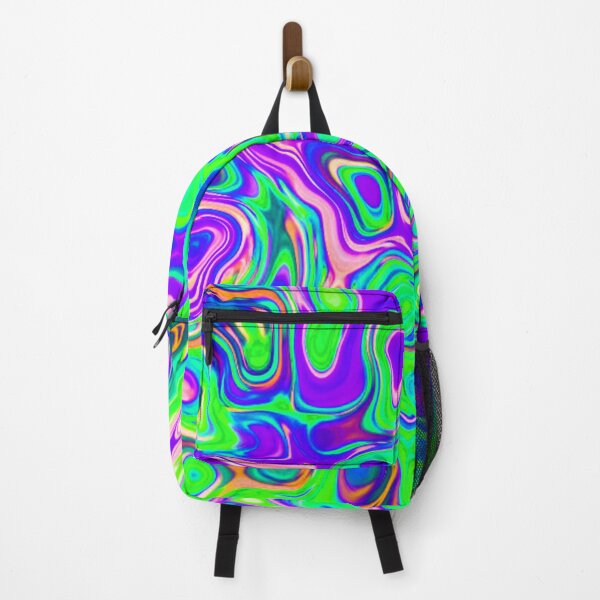 Item preview, Psychedelic Liquid Swirl - Green and Purple designed and sold by TotallyRetroArt.