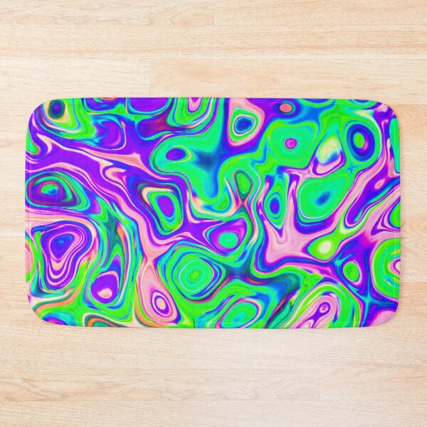 Item preview, Psychedelic Liquid Swirl - Green and Purple designed and sold by TotallyRetroArt.