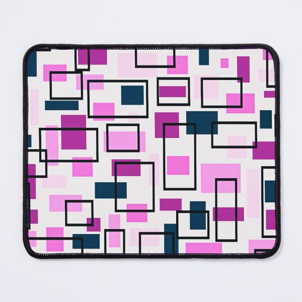 Item preview, Retro Inspired Squares - Pink, Navy Blue, Fuchsia designed and sold by TotallyRetroArt.