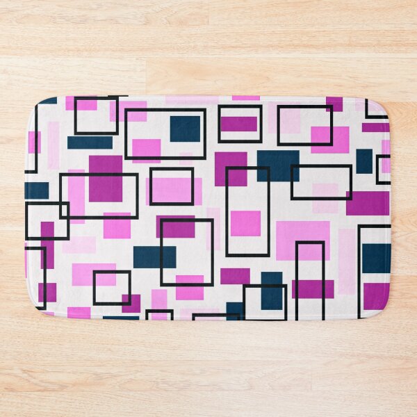 Item preview, Retro Inspired Squares - Pink, Navy Blue, Fuchsia designed and sold by TotallyRetroArt.