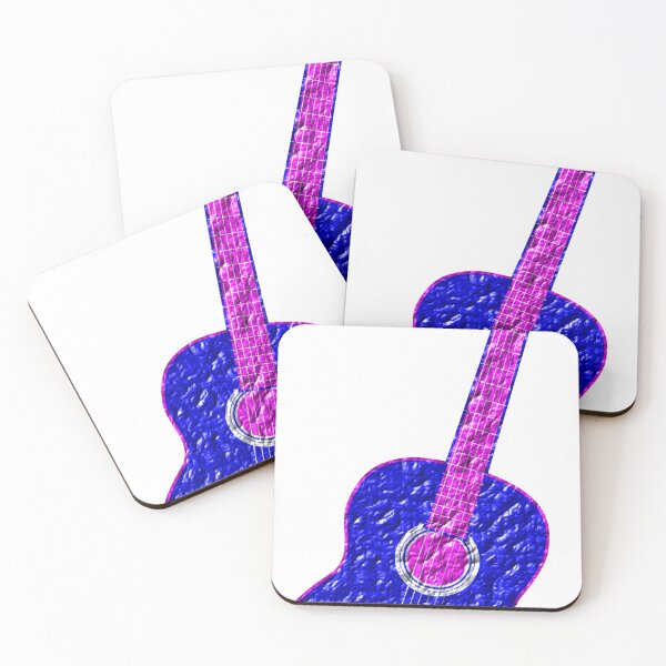 Artikelvorschau, Rosa und blaue Gitarre entworfen und verkauft von VeganGuitarizm.