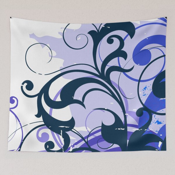 Item preview, Blue Black Floral Art  designed and sold by Tshirtstory.