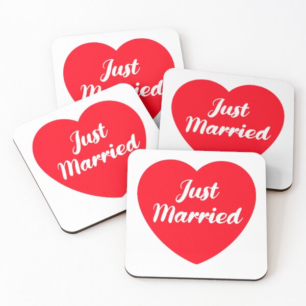 Item preview, Just Married Wedding Red Heart Honeymoon Gift designed and sold by OneThreeSix.