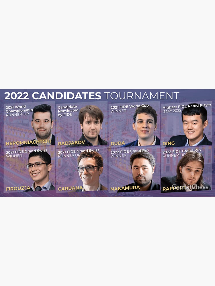 Chess Candidates Tournament 2022 Sticker for Sale by GambitChess