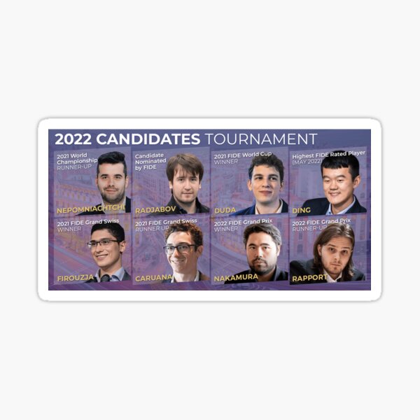 Chess Candidates Tournament 2022 Sticker for Sale by GambitChess