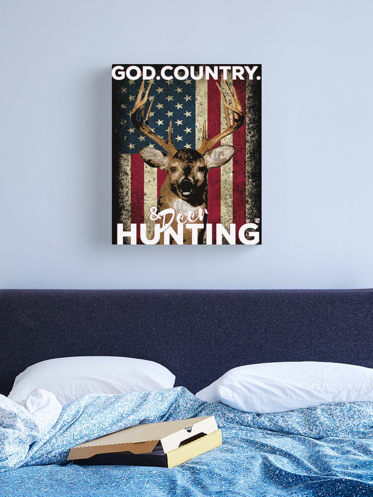 God Country and Deer Hunting American Flag Whitetail Buck Design