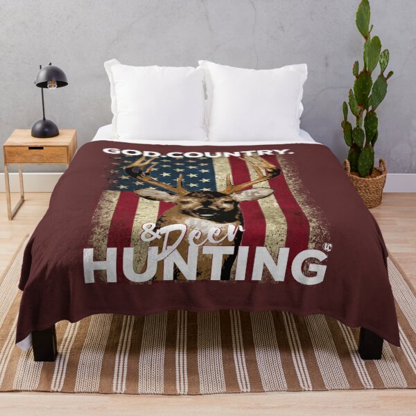 Item preview, God Country and Deer Hunting American Flag Whitetail Buck Design designed and sold by LifeCrush.