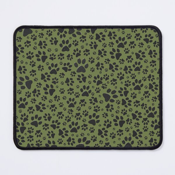 Item preview, Dog Paws Black and White Polka Dot on quartz green background designed and sold by homemadecreate.
