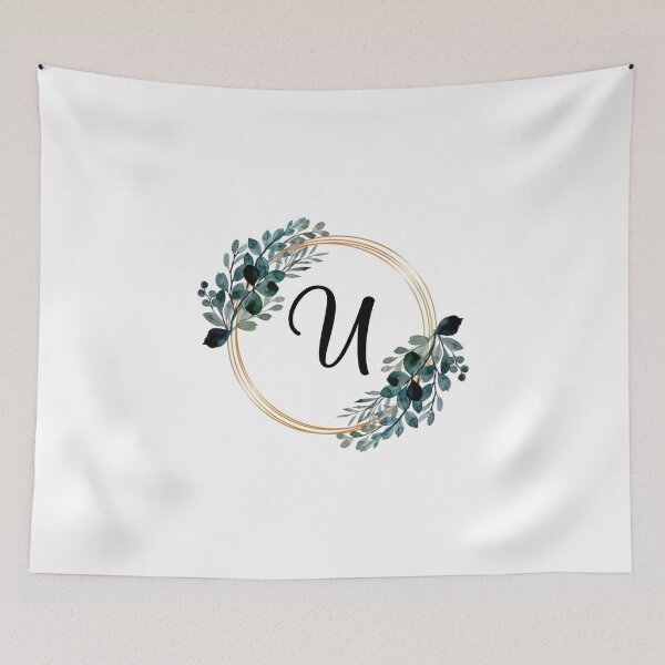 Item preview, Monogram Letter U | Laurels with Gold Borders designed and sold by JustSeasons.