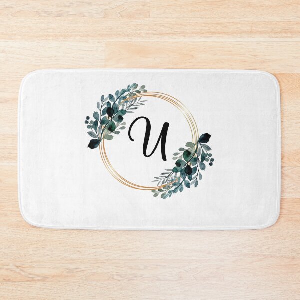 Item preview, Monogram Letter U | Laurels with Gold Borders designed and sold by JustSeasons.