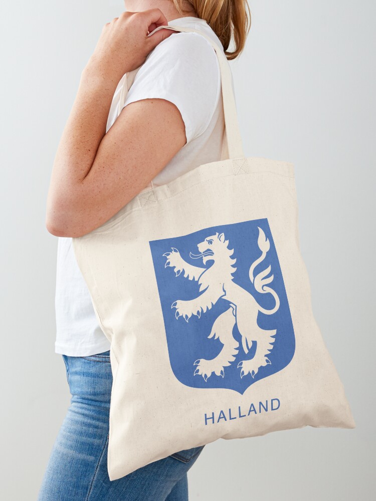 Livid Silver Lion, the Coat of Arms of Halland, Sweden, Blue Print (Svenska  Landskap) | Tote Bag
