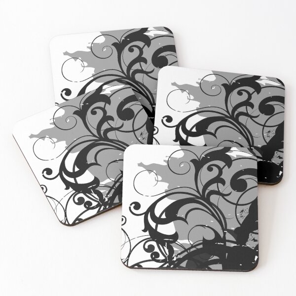 Item preview, Black Grey Floral Art  designed and sold by Tshirtstory.