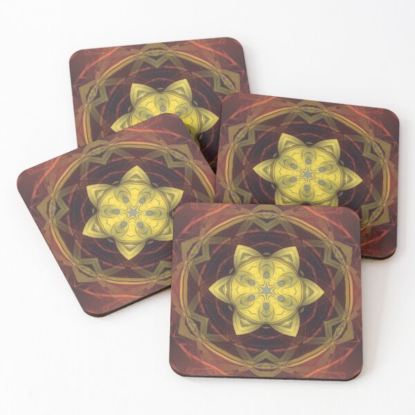 Item preview, orange yellow gold kaleidoscopic pattern and design designed and sold by mister-john.