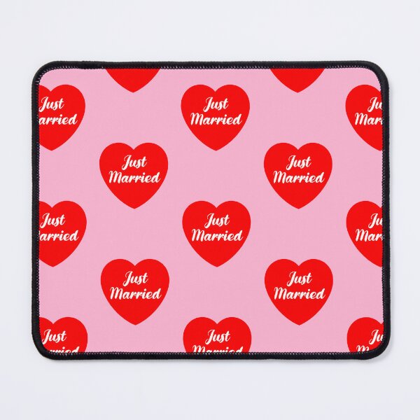 Item preview, Just Married Wedding Red Heart Honeymoon Gift on Pink designed and sold by OneThreeSix.