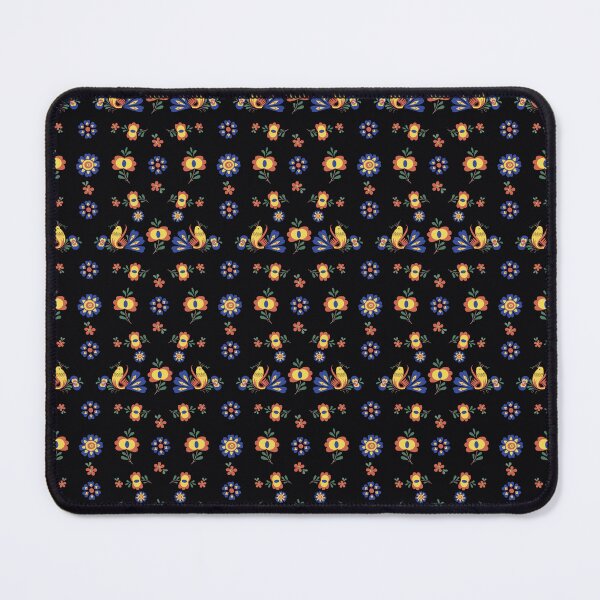 Item preview, Straznice folklore bird pattern 2 black background designed and sold by Folkiestore.