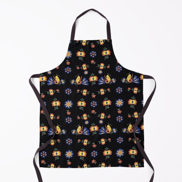 Item preview, Straznice folklore bird pattern 2 black background designed and sold by Folkiestore.