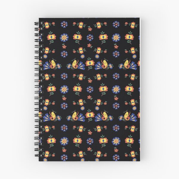 Item preview, Straznice folklore bird pattern 2 black background designed and sold by Folkiestore.