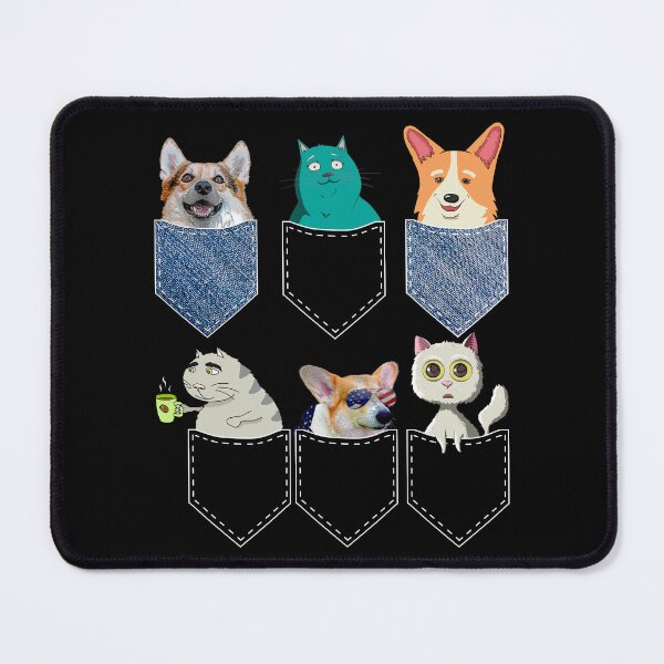 Item preview, Cats & Corgis in Pockets Funny Kawaii Anime Cat & Dog Lovers designed and sold by r-silver.