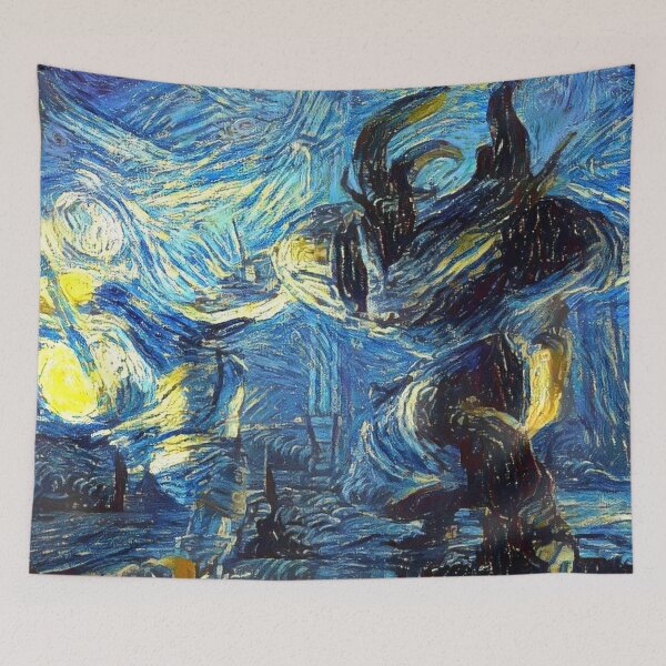Item preview, Dragon Age Origins The Warden vs Ogre Starry Night designed and sold by weirdo97.