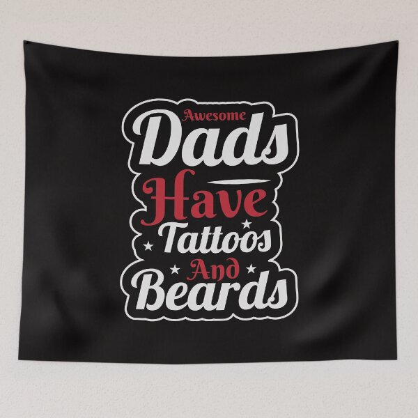 Item preview, Awesome Dads Have Tattoos And Beards Tee Design Gift Idea for Fathers - Funny Bearded dad Design Gift Idea for Father's Day designed and sold by Prince - Bestseller ★★★★★.