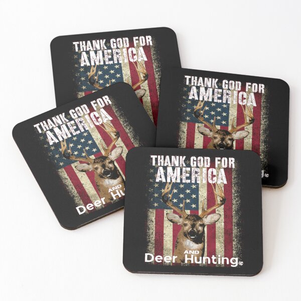 Item preview, Thank God for America and Deer Hunting American Flag, Whitetail Buck Design designed and sold by LifeCrush.