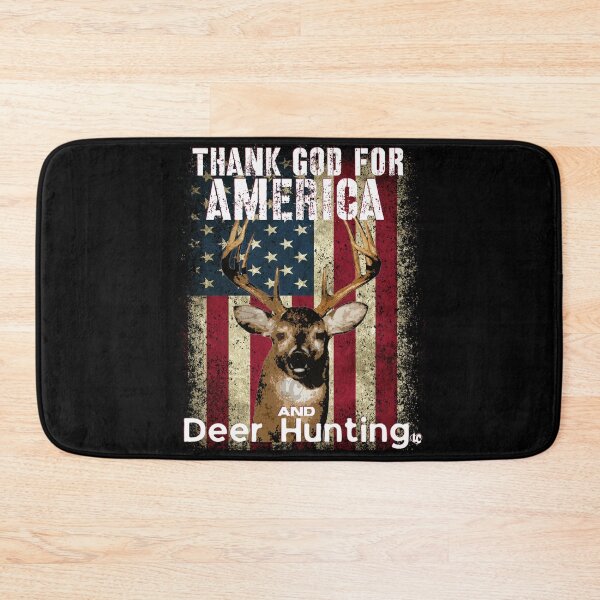 Item preview, Thank God for America and Deer Hunting American Flag, Whitetail Buck Design designed and sold by LifeCrush.