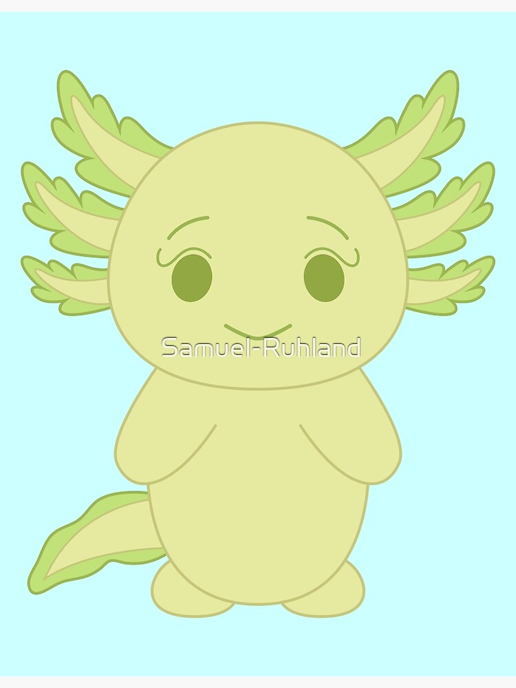 "Green axolotl" Poster for Sale by SamuelRuhland Redbubble