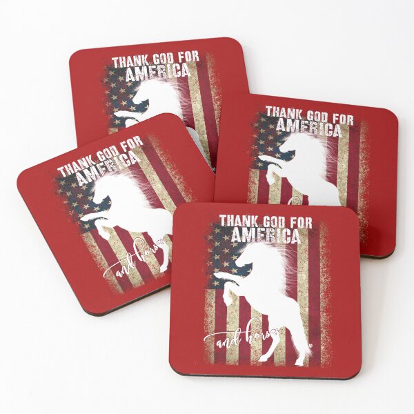 Item preview, Thank God for America and  Horses, American Flag Horse Lover Design designed and sold by LifeCrush.
