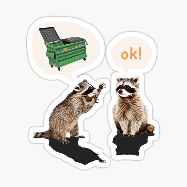 Trash Talker Raccoon Sticker for Sale by PeachesMommy