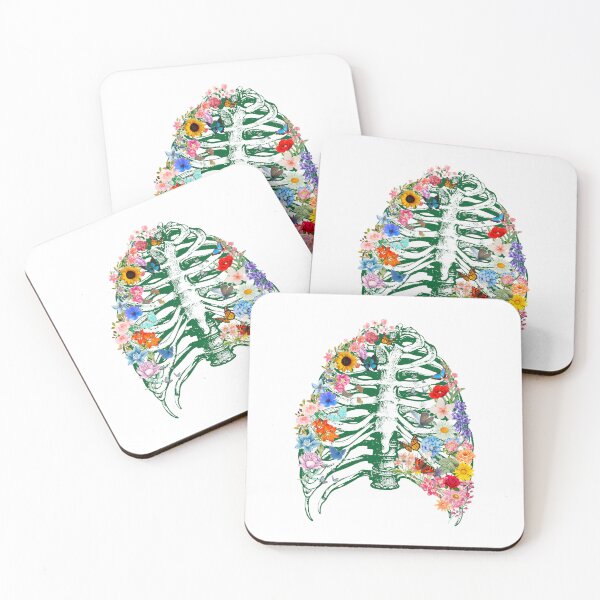 Item preview, Floral ribs anatomy in green designed and sold by Holly-berry-art.