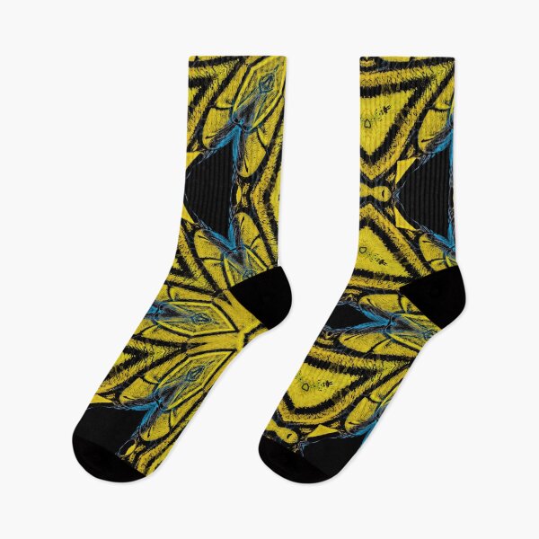 Artikelvorschau, gelb-blaues und schwarzes kaleidoskopisches sechseckiges Design entworfen und verkauft von mister-john.