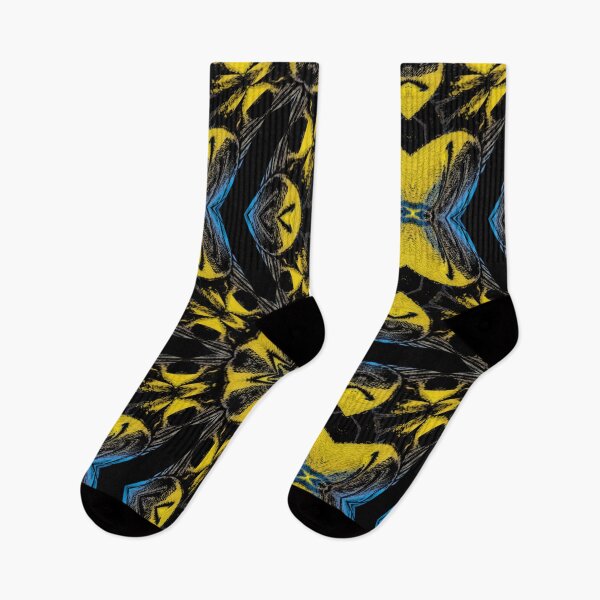 Artikelvorschau, gelb-blaues und schwarzes kaleidoskopisches sechseckiges Design entworfen und verkauft von mister-john.