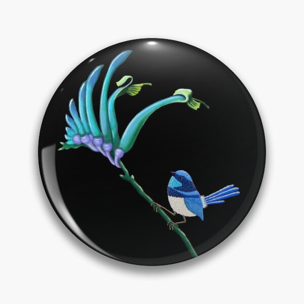 Item preview, Blue Kangaroo Paw and Blue Wren designed and sold by Soozie Wray.