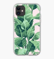 Beverly Hills Palm Leaf Banana Print Pink iPhone Case