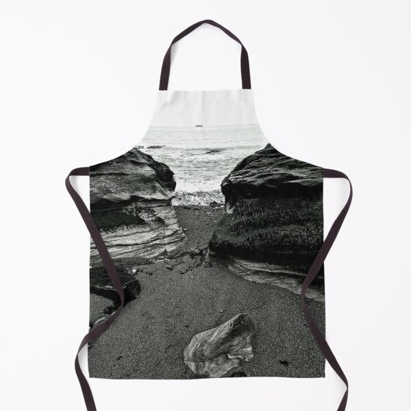 Item preview, Rocky Dysart beach in black and white designed and sold by S-and-W-4ever.