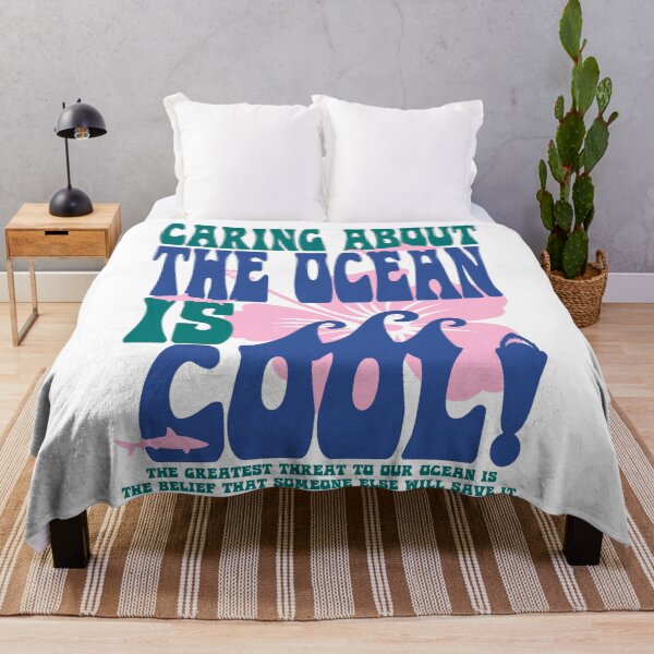 Item preview, CARING ABOUT THE OCEAN IS COOL! blue/teal designed and sold by Julia Santos.