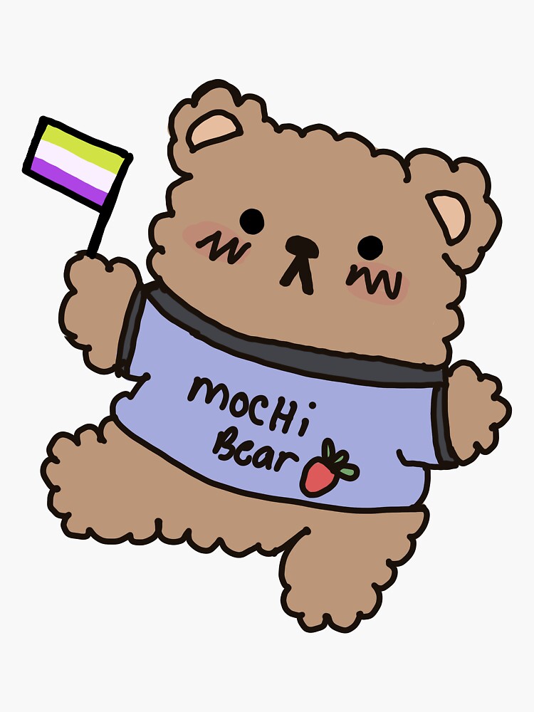 Non Binary Mochi Sticker For Sale By Mochibearco Redbubble 5340