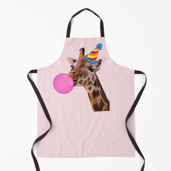 Item preview, Funny Giraffe with party hat and pink bubble gum (pink) designed and sold by Madame Memento.