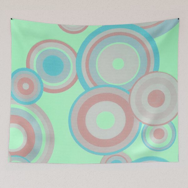 Item preview, Retro Inspired Geometric Circles - Mint Green designed and sold by TotallyRetroArt.