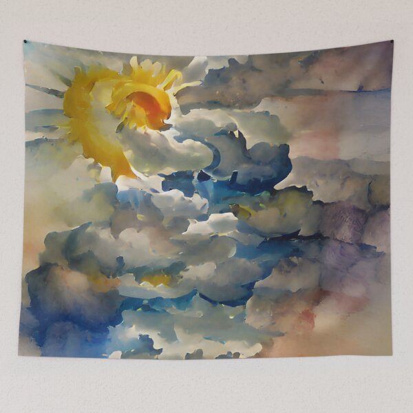 Item preview, Sun Behind Clouds | Artificial Inteligence Generated Art designed and sold by AllAboutAI.