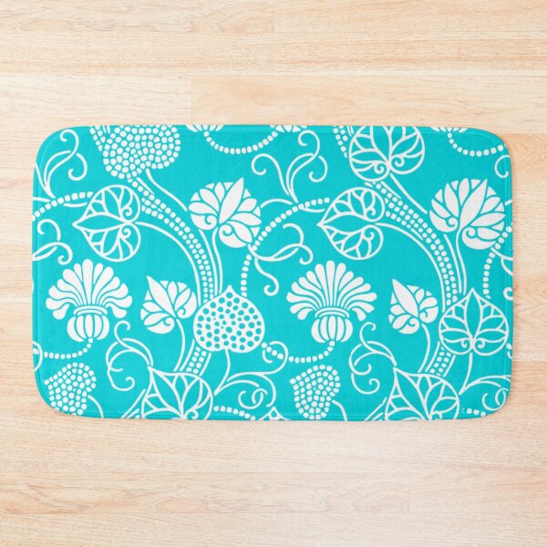 Item preview, Turquoise Vintage Inspired Floral designed and sold by TotallyRetroArt.