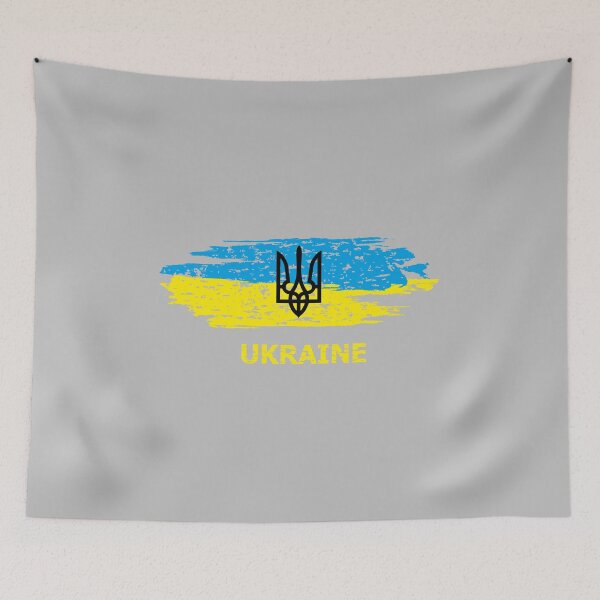 Item preview,  Distressed Ukraine Flag, Coat Arms designed and sold by Tanysl.