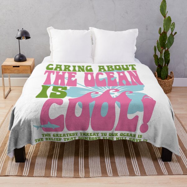 Item preview, CARING ABOUT THE OCEAN IS COOL! pink/green designed and sold by Julia Santos.