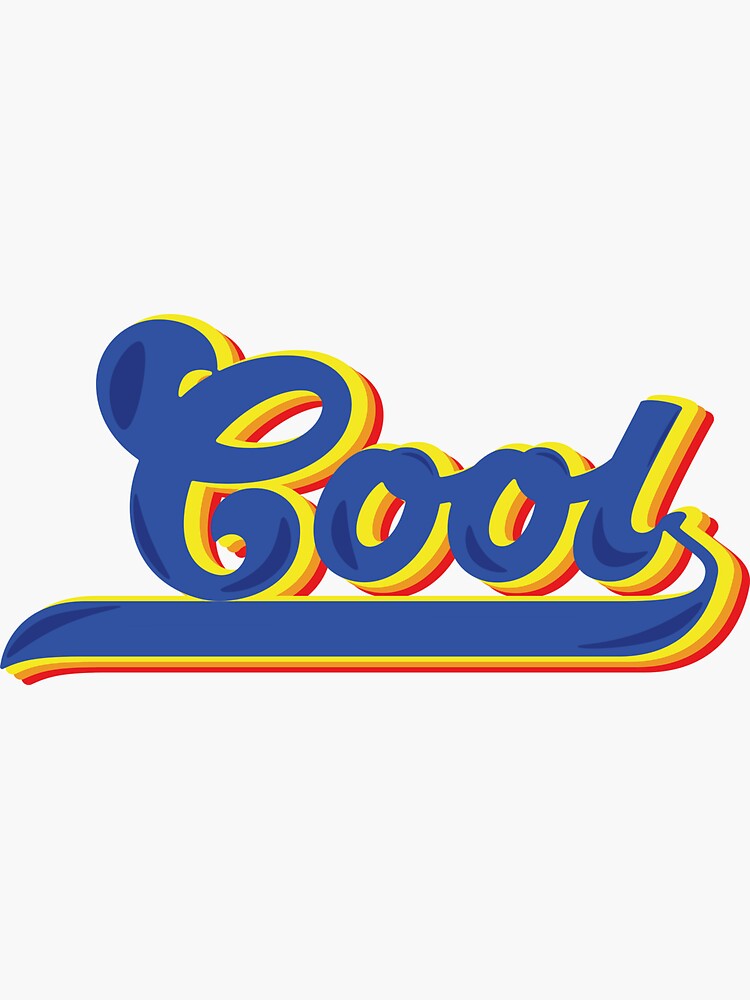 "Vintage Retro Cool Bold Text Typography" Sticker for Sale by