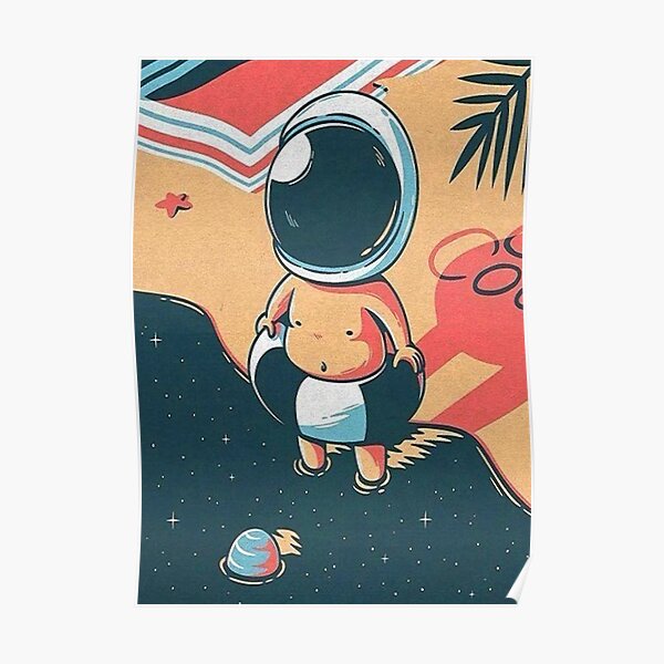 Copy of Copy of Copy of Copy of Cute Astronaut design with flowers In Space Poster