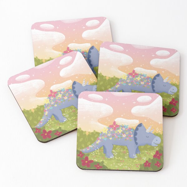 Item preview, Flower Triceratops Illustration designed and sold by SleepyLilSloth.