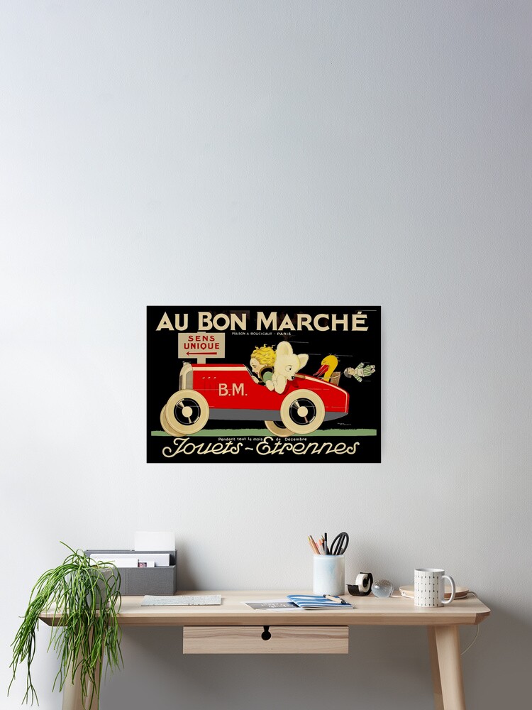 AU BONNE MARCHE: Vintage Toy Store Advertising Print